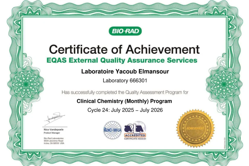 Certificat Clinical Chemistry
